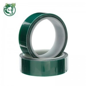 Cinta adhesiva de silicona adhesiva de silicona de PET color verde personalizada